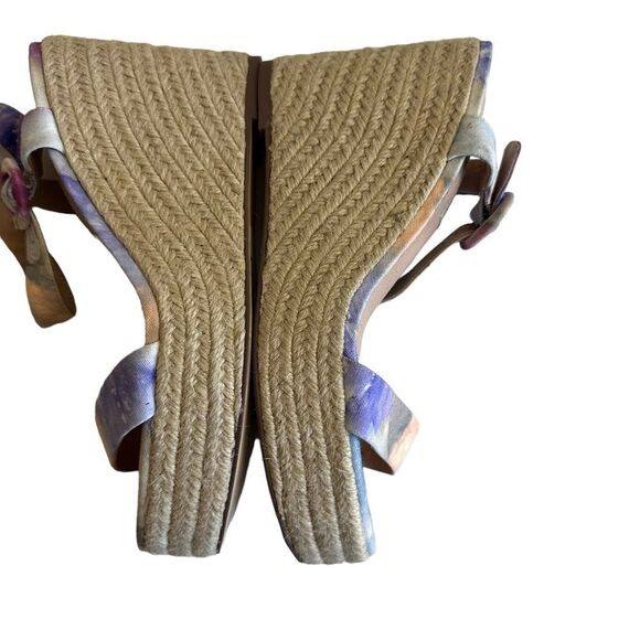 Chelsea & Violet Henna‎  Pastel Multi Color 7 Tie Dye Espadrille Wicker Wedge - Picture 10 of 13